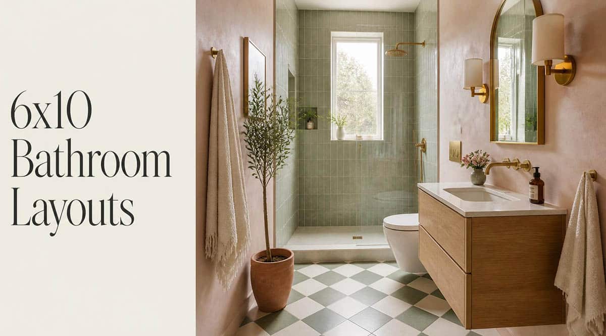 6x10 bathroom layout with stylish color palette