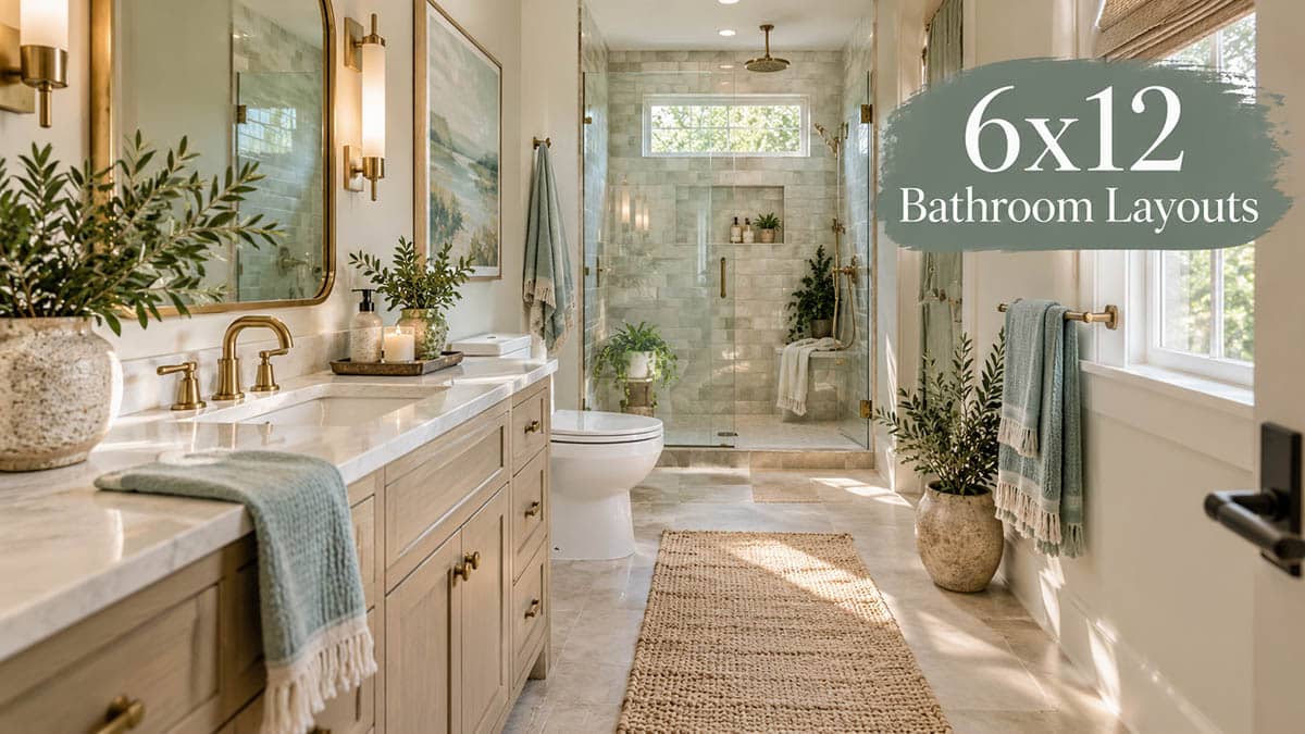 6x12 bathroom layout with shower in back