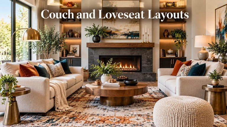 Where to Put a Couch and Loveseat: Living Room Layouts With Measurements
