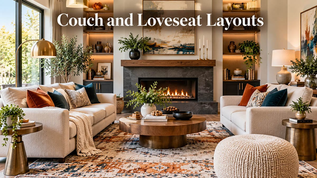 Couch and a loveseat layouts