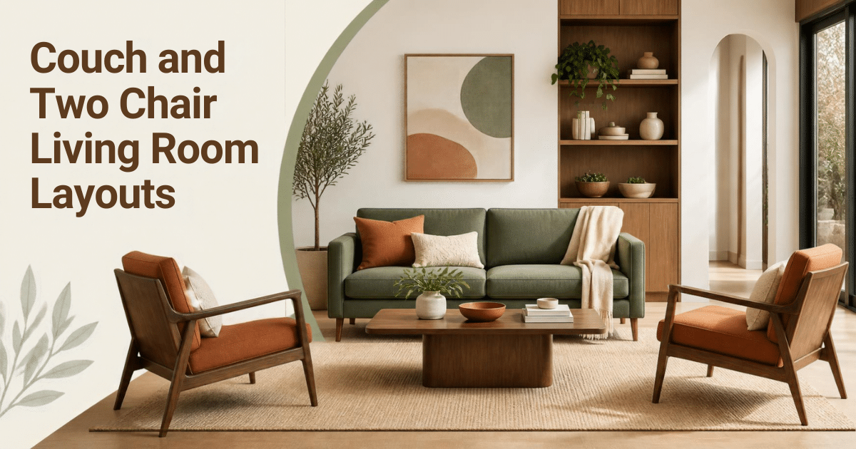 Couch and Two Chair Living Room Layouts