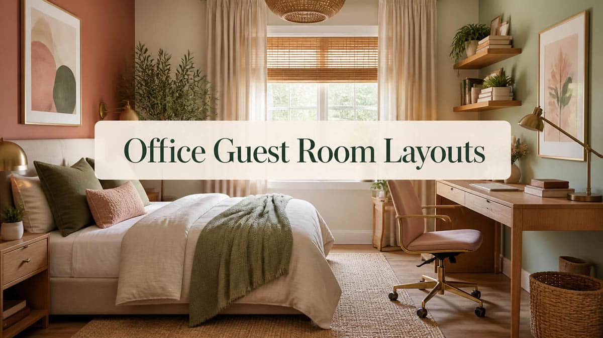 Office guest bedroom with desk and a bed